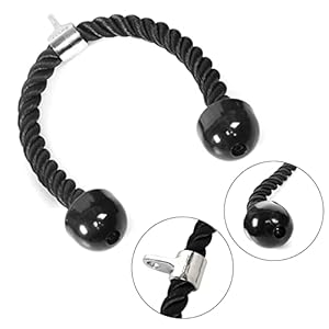 CCLIFE Triceps Rope, Push Pull Down Touwkoord Nylon Tricep Rope met anti-slip handgrepen en karabijnhaak voor Fitness…