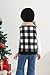 AlisOker Toddler Girls Boys Fleece Vest Winter Warm Clothes Buffalo Plaid Christmas Jacket Kids Puffer Quilted Gilet Coat
