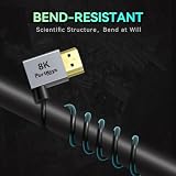 Kabel HDMI Portkeys 8K Ultra Thin o średnicy 2,5mm, smukły i miękki, 48Gb/s, kabel HDMI 2.1 o ultrawysokiej prędkości 8K@60Hz, 4K@120Hz do monitora, PS5, Xbox, komputera, telewizora HD (A-A,1m+30cm)