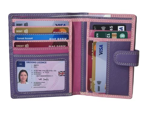 Women's Leather Multi Credit Card Holder Palm Wallet Purse