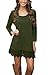 MiYang Women's Long Sleeve A-line Lace Stitching Trim Casual Dress
