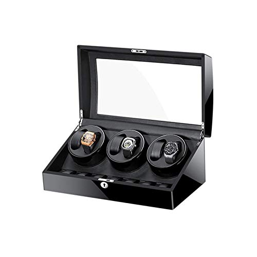 Agitador de relojes, enrollador de relojes automático, almohada flexible para relojes y cable USB, motor extremadamente silencioso, estuche para enrollador de relojes automático para hombre y mujer