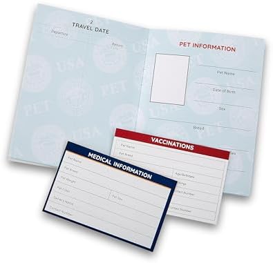 International Pet Passport & Dog Passport Holder – Cat & Dog Travel Accessories Organizer for Vet Records, Vaccinations & ID – Standard Size, Blue — view 5