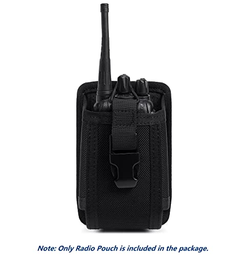 Image of TACNEX Universal Tactical Radio Holster, Elastic Walkie Talkie Stand, Two Way Nylon Pouch with MOLLE Belt Clip for Police, Lion, Security, Firefighter, Rescue