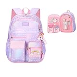 Youngsing Girls Backpack for Girls, Kids with Compartments Elementary School Bag For Girls,Cute Stud