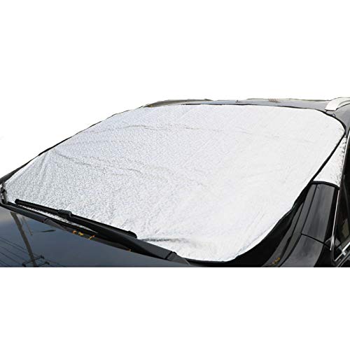 WYYUE Couverture Pare Brise Voiture, Bâche Pare Brise Protection Couverture Repliable Universelle pour Voiture Anti Givre, Pluie, Neige, Poussière Etc (240 * 148cm),Front Windshield Thin Cover