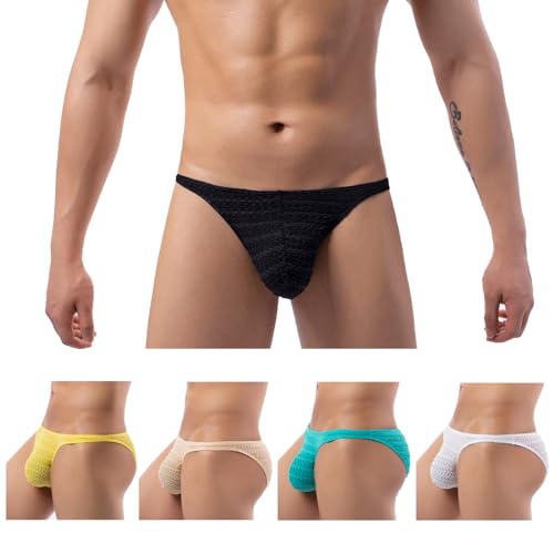 Men's Mesh G Strings Briefs Sexy Low-Rise Bikini Underwear2