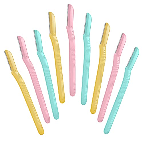 Amazon Basics Dermaplane Razor, Peach Fuzz Remover, Face Shaver for Women, Eyebrow Trimmer and Shaper, Facial Hair Removal, Exfoliating Tool with Blade Cover, Multicolor, 9 Count view 2