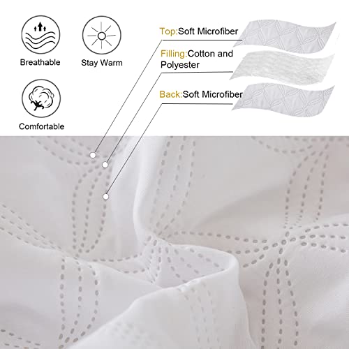 Image of Hailea 3 Piece White Daybed Cover Twin Size Cozy Daybed Sets Bedding Double Sided Quilting Cover Set Geometric Print Bedspread Coverlet All Season for Twin Bed with 2 Standard Shams,39 inchx75 inch