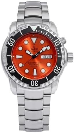 RATIO FreeDiver Helium-Safe Dive Watch Sapphire Crystal Automatic Diver Watch 1000M Water Resistant Diving Watch for Men