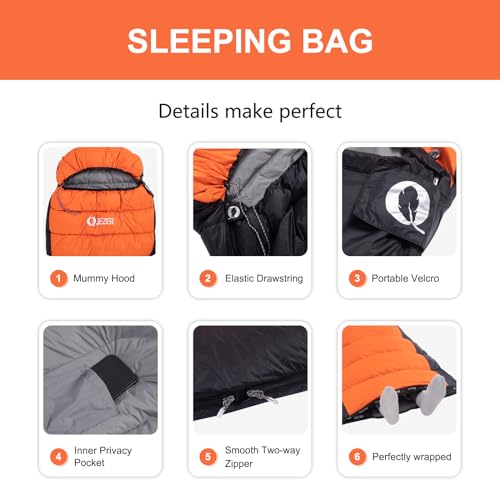 Down-Sleeping-Bag-for-Adults-600-Fill-Power-Down-Sleeping-Bag-Cold-Weather-Ultralight-Sleeping-Bag-with-Compression-Sack-for-Backpacking-Camping-Hiking