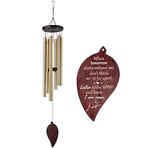 Metal Wind Chime, Retro 6 Tubes Wind Chimes with Vintage Wooden Leaf Pendant, Tuned Wind Chimes Ornament, Hanging Decor for Garden Patio Home Outdoors Indoors Decoration Birthday Gift Party Favor