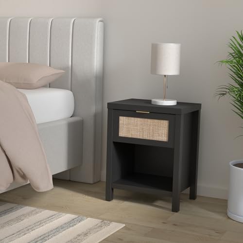 Sicotasrattannightstandssetof2farmhousenightstandbedsidetablewithdrawerandstorageshelfbohoendsidetableaccenttableforbedroomsmallspaceblackoak Urban Country Home Decor Sicotas rattan night stands set of 2 farmhouse nightstand bedside table with drawer and storage shelf boho end side table accent table for bedroom small space black oak urban country home decor