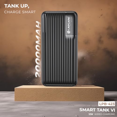 LAPCARE Smart Tank VI 20000mAh Fast Charging Power Bank | Dual USB Port | Led Indicator | Compact & Slim Design | Made in India | Type C and 2 USB Ports, 12W Fast Charging Power Bank - Image 4