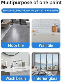 Tile Paint, Tub and Tile Refinishing Kit, Tub Refinishing Kit White Bathtub Paint Water Based & Low Odor, Easy to Use Sink Paint for Bathroom Kitchen