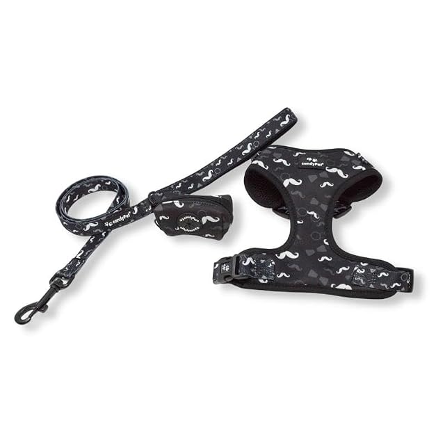 Foto 2 de 3 de candyPet - Correa Nylon - 130 cm Largo - Asa Suave de Neopreno, Cómoda y Resistente, Mustache