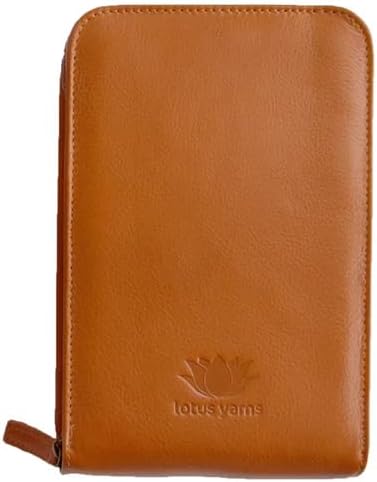 Leather Circular Knitting Needle Case | Multi - Compartment Organizer for Knitting Needles, Interchangeable Tips & Accessories, Durable & Portable (12.5cm*20cm*5cm)