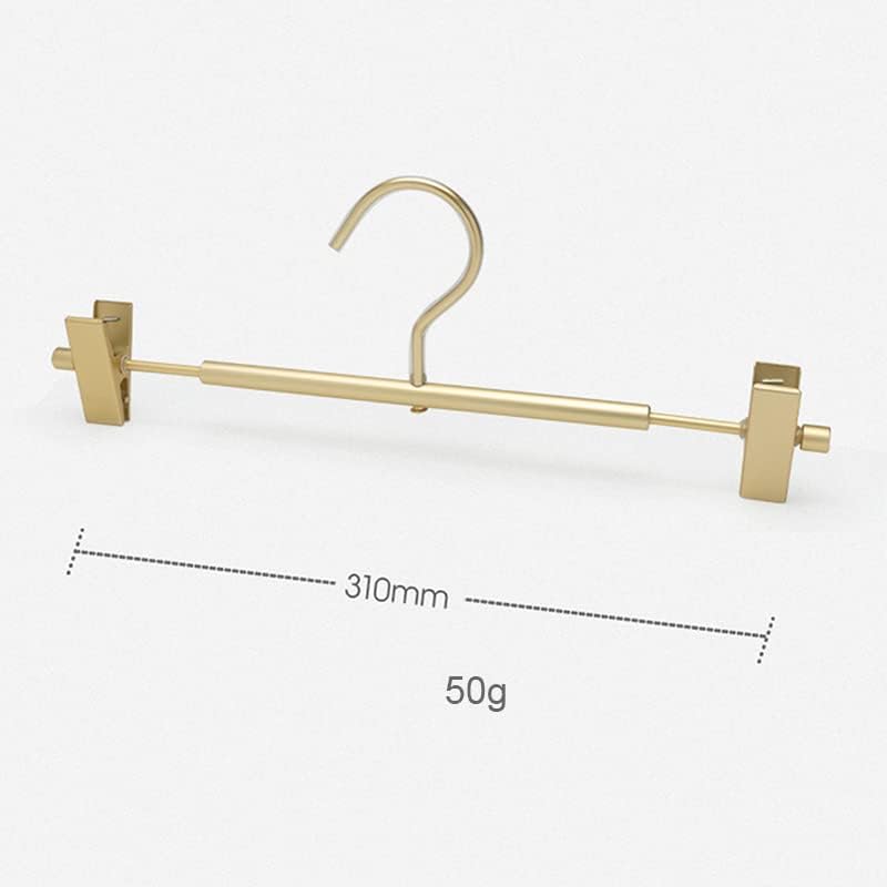 VALINK Aluminium Alloy Trouser Hanger, Multifunction Portable Anti Slip Trouser Hanger, Skirt Hangers Pants Hanger with Clip for Pants, Trousers, Skirts, Jeans Dumb Green Gold