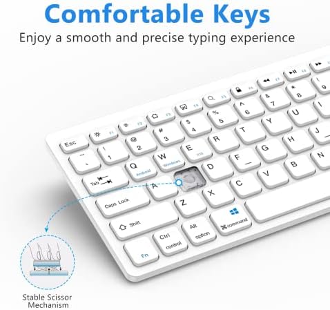 KBCASE Bluetooth Keyboard, Wireless Tablet Keyboards Compatible with Windows/Android/iOS/iPad/iPad Pro/iPad Air/iPad Mini, Samsung, iPhone and Other Bluetooth Devices