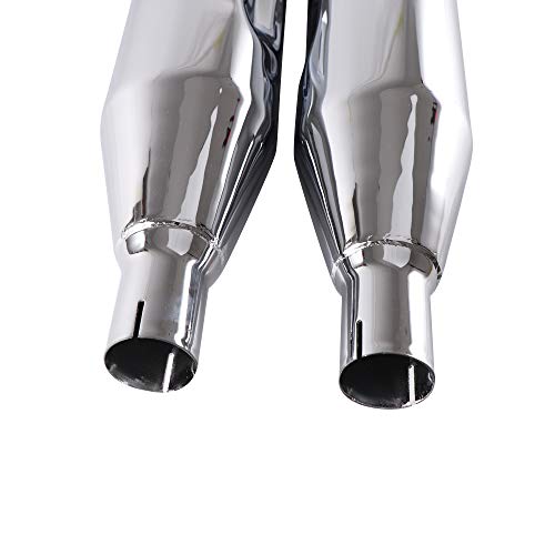 Sharkroad Chrome 4.5” Slip On Mufflers For Harley 1995-2016 Touring Road King, Steet Glide, Road Glide, Electra Glide, 18Cb #TOP4