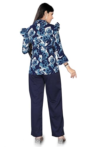 Image of Girls /Kids Printed Floral Designer Top and Palazzo Set Crop Top and Palazzo Set Printed /Fancy Palazzo and top Set for Girls with tie in Waist