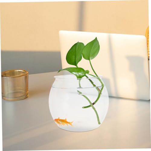 Petit aquarium de table transparent en plastique rond pour décorer un bureau - 7