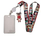 Christmas Print Lanyards w/ID Badge Holder and Charm (Christmas Characters)
