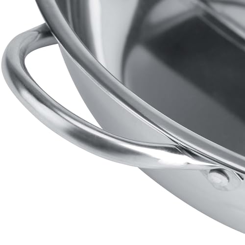 27/29/31cm Thick High Strength, Stainless Steel Hot Pot with Divider, Anti Deformation Hot Pot, Two Flavor Separation Induction Cooker Usable for Gas Furnace (30cm)