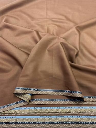 Configure African Soft Cashmere Cotton Atiku Fabric for Men Cloth Plain Atiku Cashmere Polish Fabric Material for Garment.(5 Yards/Piece) (Brown)
