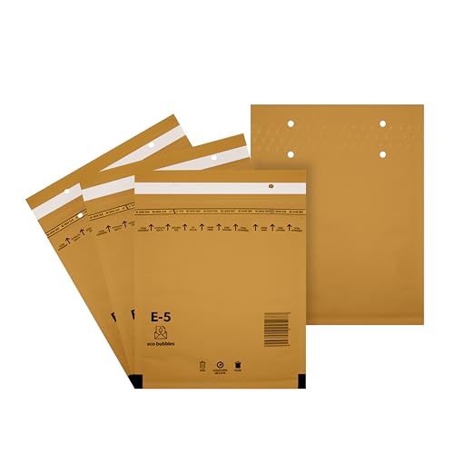 100 Versandtaschen Luftpolsterumschläge haftklebend Luftpolsterversandtaschen Luftpolstertaschen Gr. E/5 E5 braun (240mm x 275mm) Umschläge gepolstert Polsterumschlag Taschen