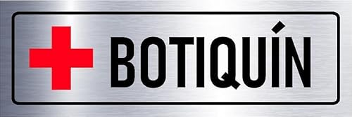 First aid kit, aluminium effect informational sign SP046-1mm flexible Plastic sign (300mm x 100mm)