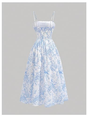 Floerns Girl's Boho Floral Print Sleeveless Cami Dress Summer Midi Dresses2