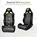 FREEMOTOR802 Reclining Sim Racing Seat with Dual Lock Slide Rail, Universal Fit Ergonomic Performance Car Sport Seat, Adjustable Lumbar Support, Black Suede + Gray Mesh Fabric, 1PC