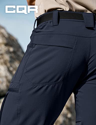 Cqr Men's Cool Dry Tactical Pants, Water Resistant Outdoor Pants, Lightweight Stretch Cargo/Straight Work Hiking Pants, Rocky Cargo Police Navy, 40W X 30L #TOP5