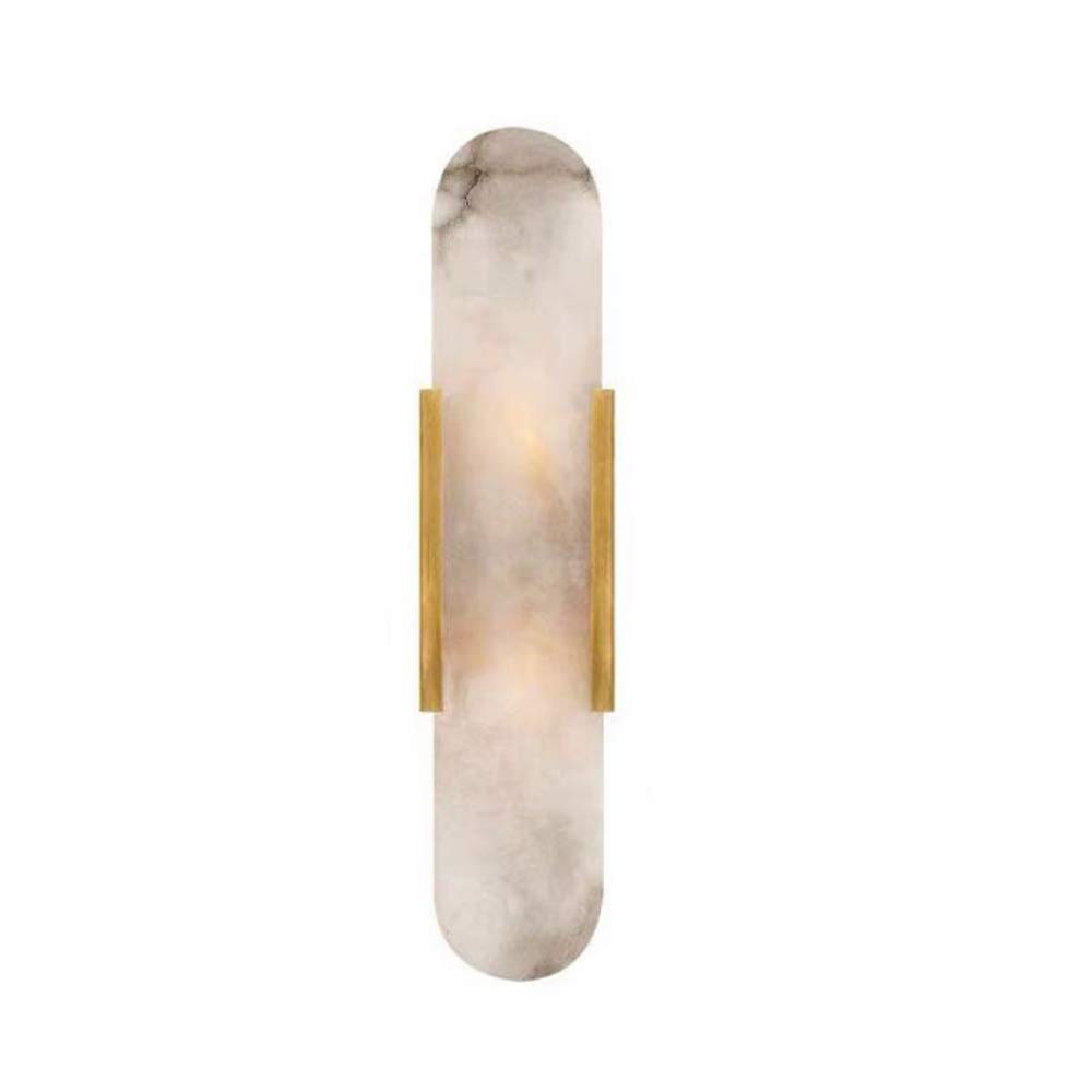 NZDY 2-Lights Postmodern Creative Marble Wall Lantern Personality Simple G4 Base Wall Lamp Hardware Lampbody Fixture Wall Sconce Living Room Bedside Bedroom Study Room Wall Lighting,Gold,Height 50Cm