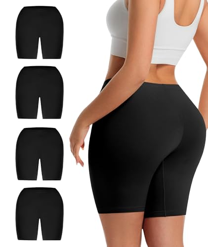 Yeblues Cotton Boy Shorts Underwear for Women Anti Chafing Slip Shorts Cotton Biker Short Boxer for Under Dresses Panties Black