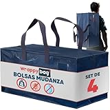 WRAPPYBAG Set de 4 Bolsas de Plástico Grandes – Bolsas Jumbo XXL para Mudanza...