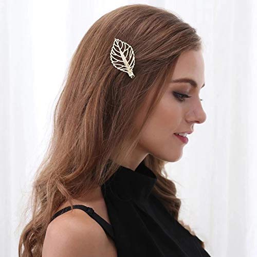 Pinzas para el cabello hojas huecas vintage doradas 2 pcs miniatura 3
