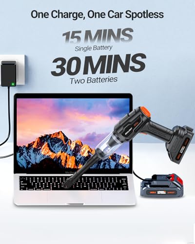 Image of SEALIGHT Car Vacuum Portable Cordless, Handheld Cordless with High Power, Type-C Charging, 2 Suction Modes, Up to 40 Mins Runtime, Small Mini Vacuum for Car, Pet, Home