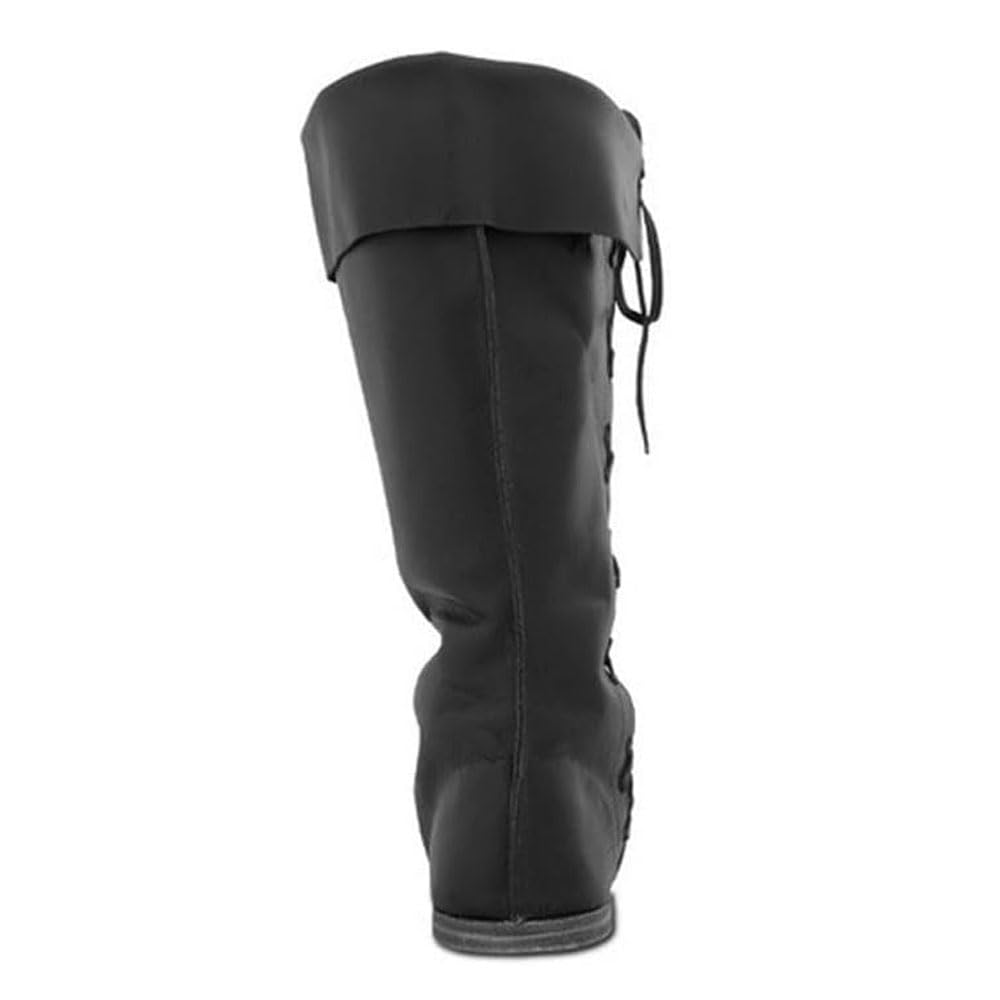 Herrenstiefel für Erwachsene, mittelalterliche Wikingerstiefel aus PU-Leder, mit seitlicher Schnürung, Renaissance-Stiefel für Festivals, Cosplay