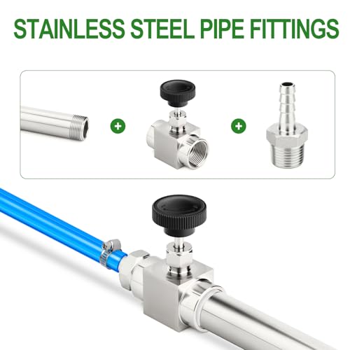Válvula de aguja recta 3/4 NPT hembra en acero inoxidable 304 para control de fluidos 6