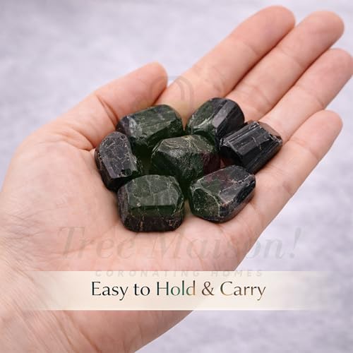 Image of Black Tourmaline Tumble Stone | 50 gm Tumbled Gemstones | Reiki Healing Stones | Home Decor Pebbles | Aquarium Gravel | Garden & Table Decor