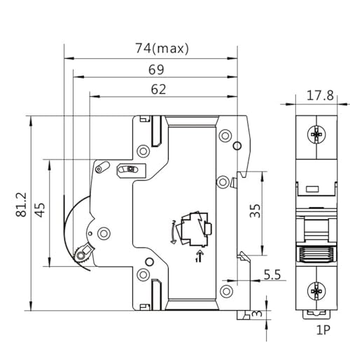 Mini disjoncteur 3P 6KA courbe C pour tableau électrique triphasé rail Din - 4
