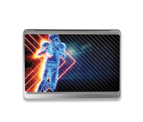 Image of MightySkins Carbon Fiber Skin Compatible with Microsoft Surface Laptop Studio 2 (2023) Full Wrap Kit - Glow Football | Protective, Durable Textured Carbon Fiber Finish | Made in The USA
