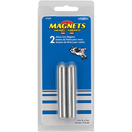 Master Magnetics 07239 Original Cast Alnico 5 Cow Magnet, 0.50" Diameter, 3" Length, Silver (Pack Of 2) #TOP1
