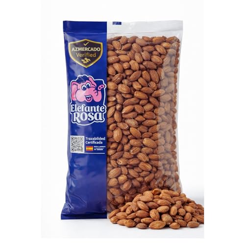 Almendras Crudas con Piel Natural 1 Kg | Almendras Naturales Premium Ricas en Proteína y Fibra | Ideales para Leche Vegetal, Harina Casera, Dieta Keto y Vegana | 100% Puras