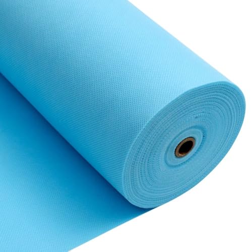 Longing Home Rouleau de Nappe jetable en intissé Imitation Tissu au mètre, idéal pour Un Anniversaire, Une fête, décoration (Bleu Ciel, 1 × 25 m)