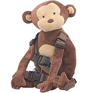 2 in 1 New Monkey Toddler Safety Harness Backpack Children’s Walking Leash Strap（Brown）