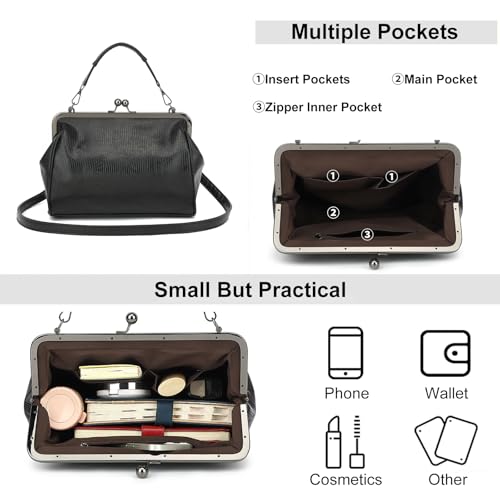 Women Vintage Hollow Handbag Oil Leather Kiss Lock Rivet Skull Shoulder Crossbody Bag Evening Clutch Satchel Purse4