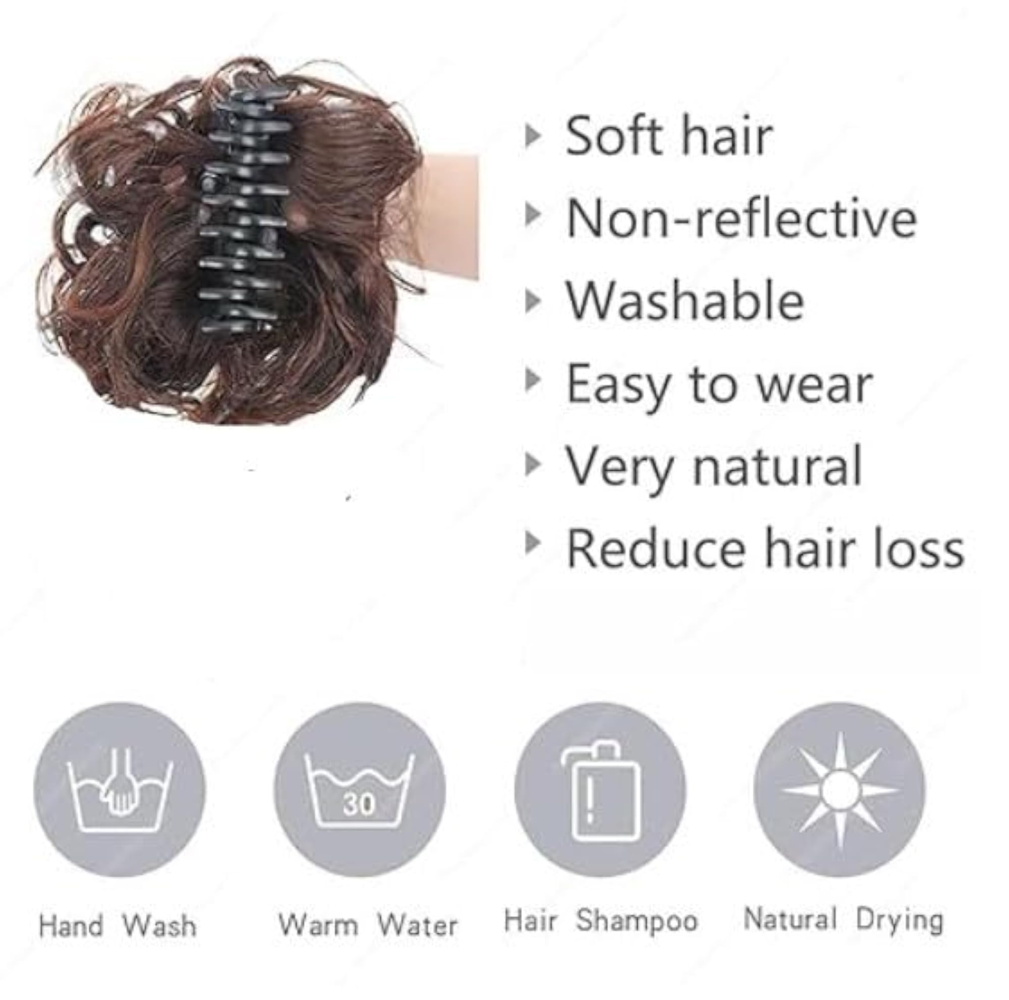 Juda Extension Messy Style with Clutcher for Women and Girls